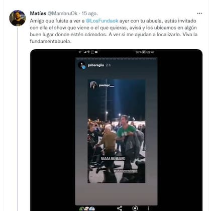El mánager de Los Fundamentalistas, Matías Mara, inició la búsqueda de la Fundamentabuela por las redes sociales
