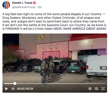 El mandatario estadounidense fue criticado por su agresividad al momento de alabar la redada en Colorado Springs