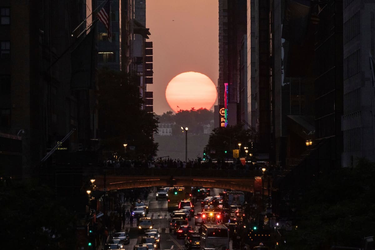 El Manhattanhenge inicia este 28 de mayo a las 20.14 hs (hora local)