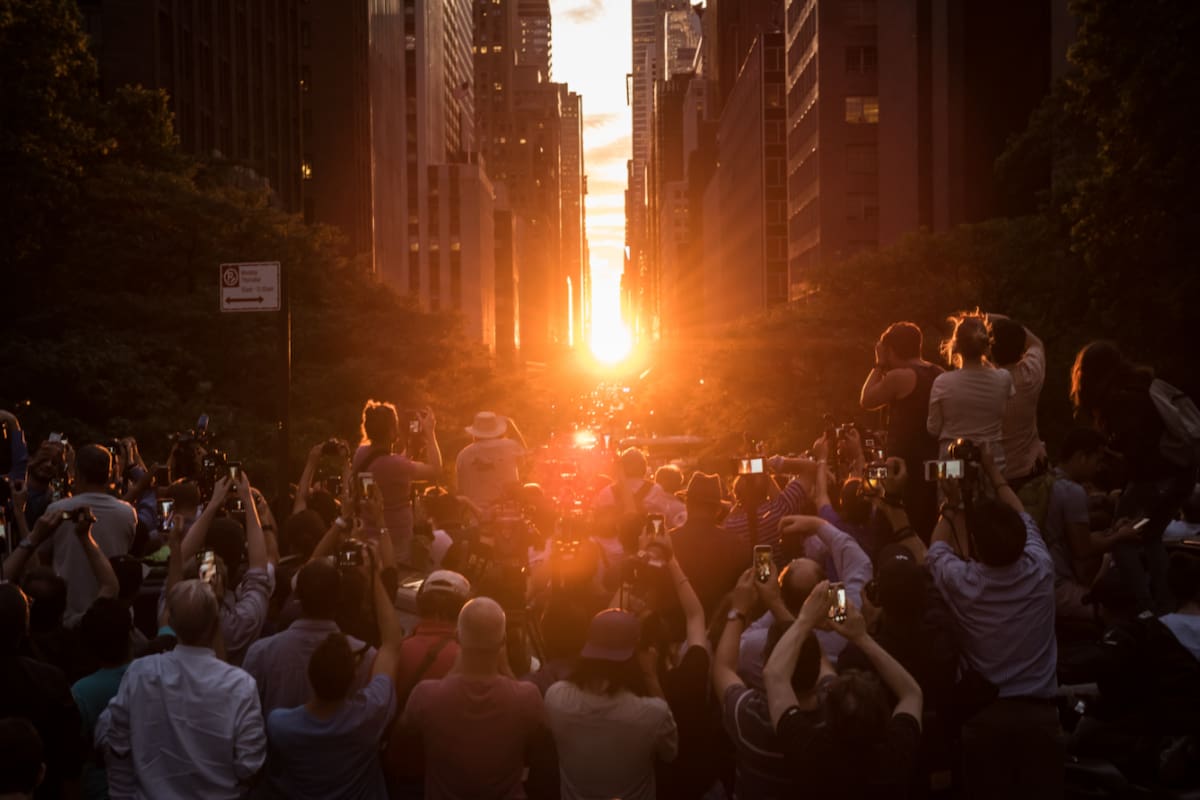 El Manhattanhenge ocurrió este martes 28 y miércoles 29 de mayo en el anochecer