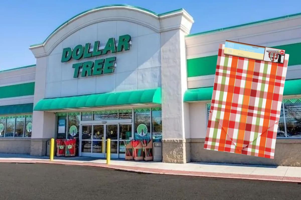 El mantel, con un diseño en tonos naranja, rojo y verde, es perfecto para decorar la mesa en eventos como Halloween o incluso para la cena de Acción de Gracias (Foto Dollar Tree)