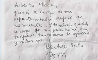 El manuscrito que el encargado del edificio donde vivía Beatriz Sarlo presentó a la justicia en calidad de testamento espera peritaje en los próximos días