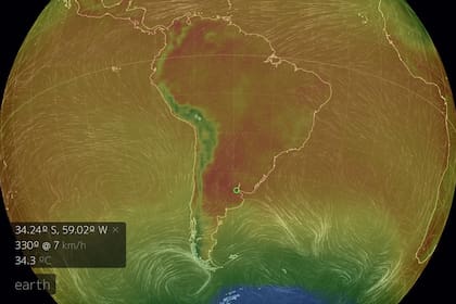 El mapa animado Earth muestra el estado del tiempo en todo el mundo