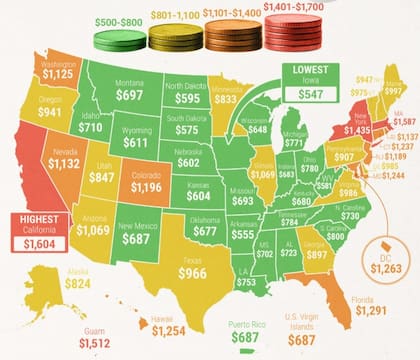 El mapa con los estados con mayores subsidios para el alquiler en EE.UU.