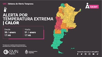 El mapa de alertas meteorológicas por altas temperaturas