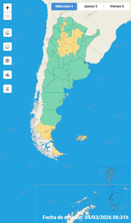 El mapa de alertas meteorológicas previstas para este miércoles 4 de marzo