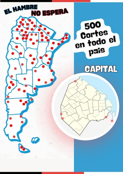 El mapa de cortes de las organizaciones piqueteras