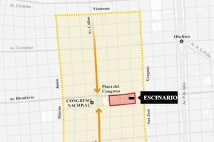 El mapa de cortes por la marcha universitaria