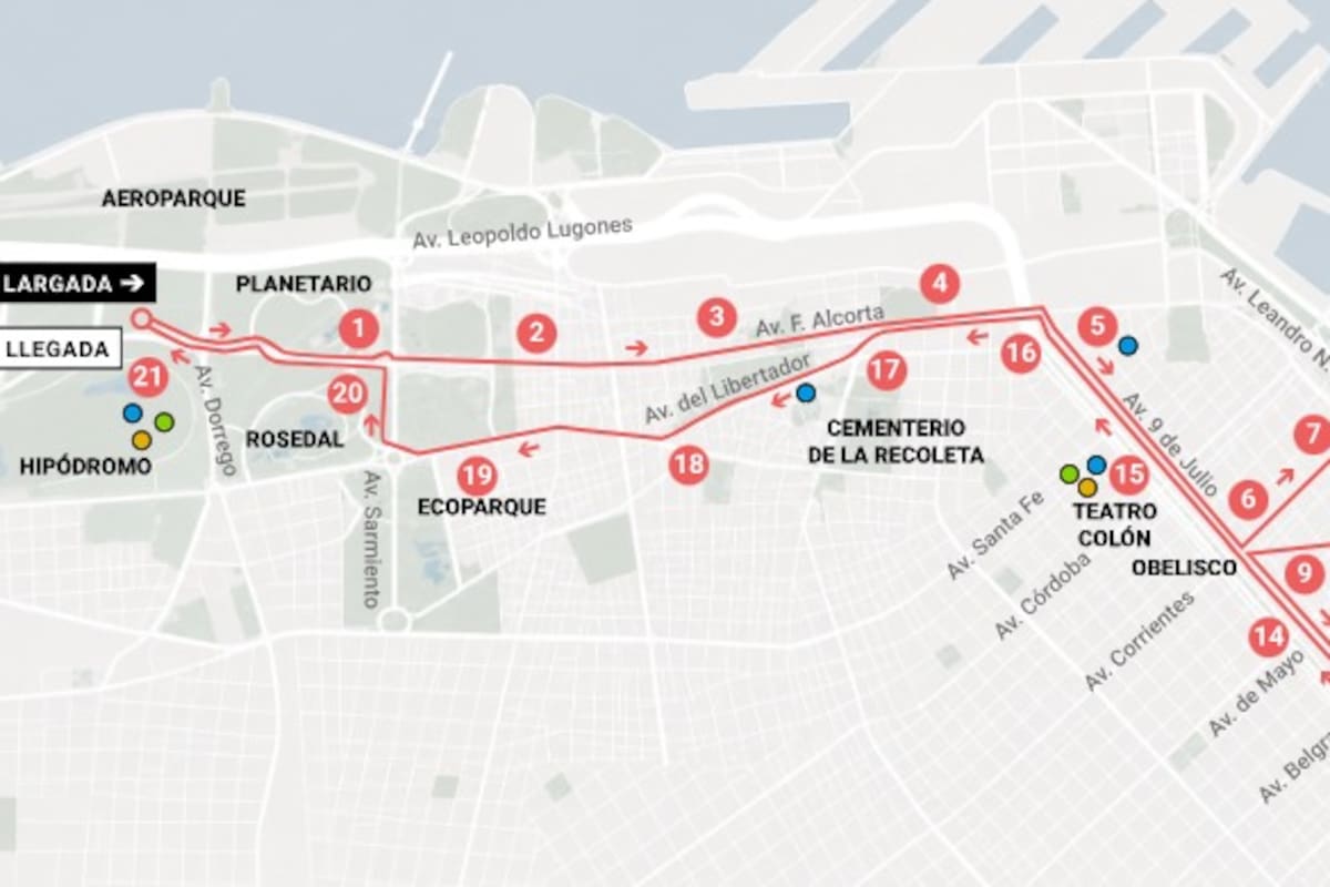 El mapa de cortes por la Media Maratón