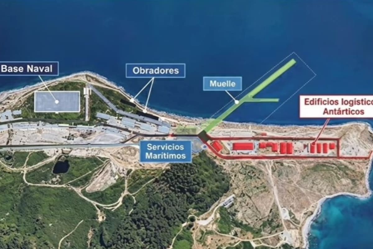 El mapa de la Base Naval Integrada que el Gobierno construirá en Ushuaia
