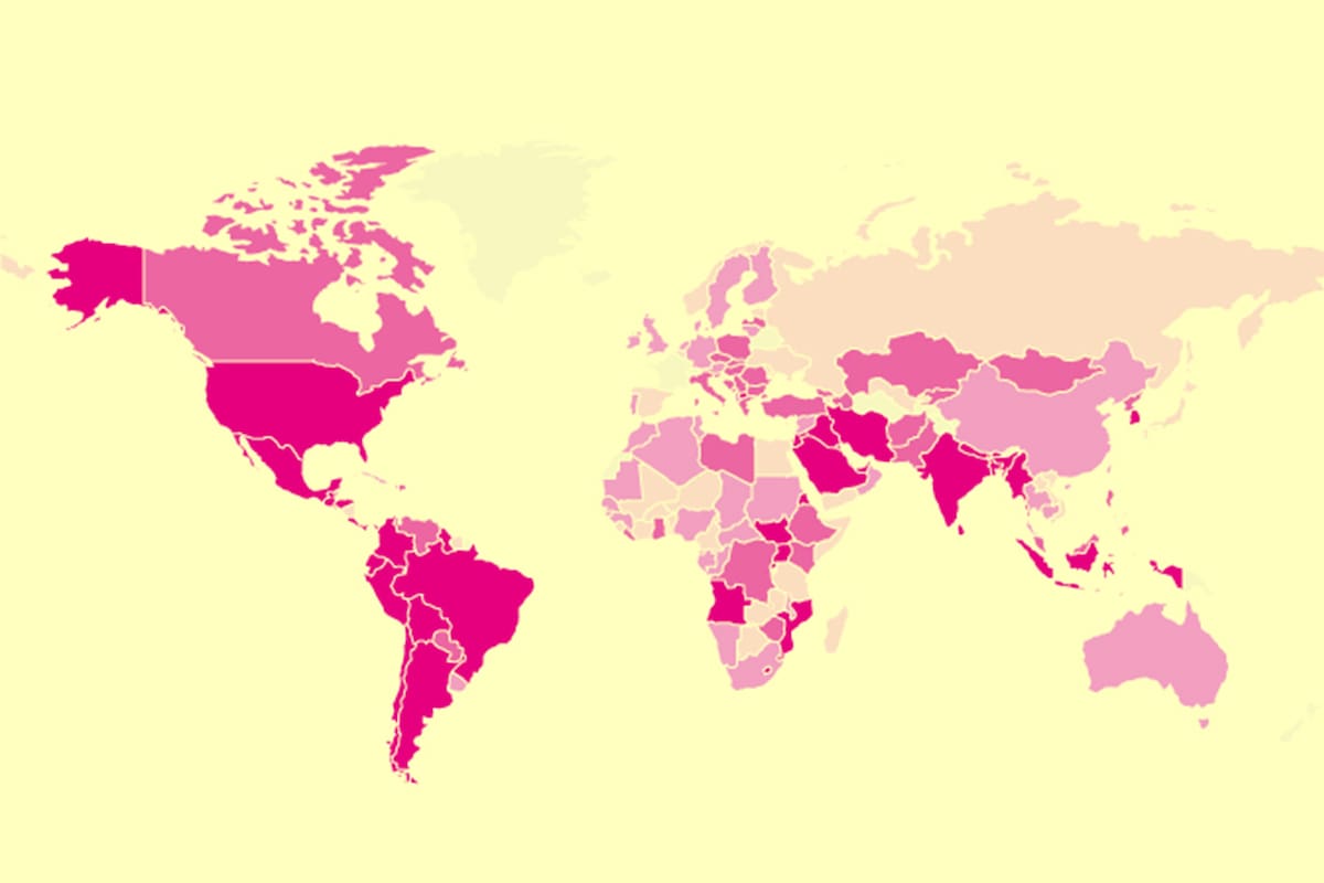 El mapa de la Unesco que compara la duración de los cierres en cada país