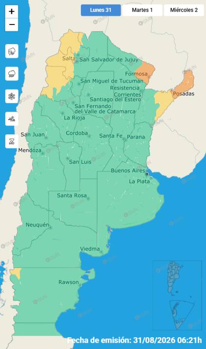 El mapa de las alertas