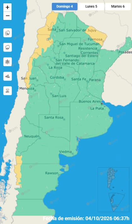 El mapa de las alertas