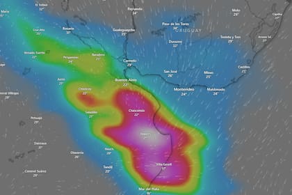 El mapa de las tormentas en Buenos Aires que muestra el avance hacia el mediodía
