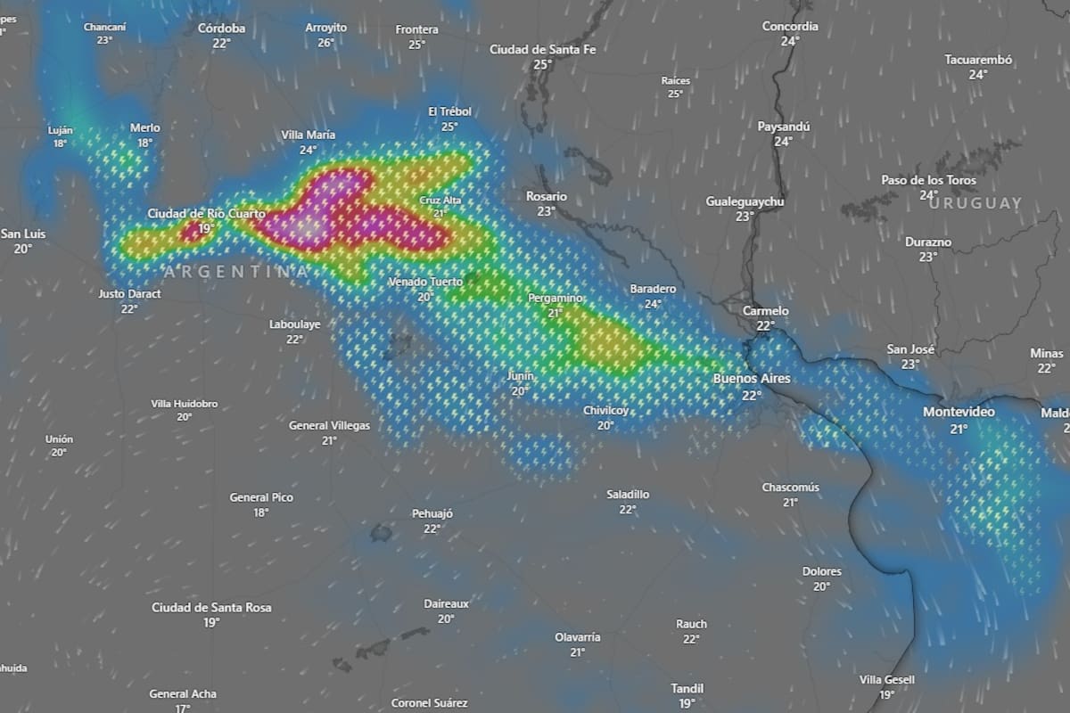 El mapa de las tormentas este 16 de mayo.