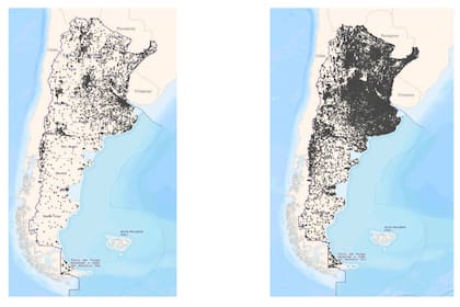 El mapa de penetración de Starlink en la Argentina entre 2024 y 2025