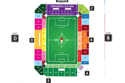 El mapa del Exploria Stadium, el estadio de Orlando, Florida