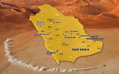 El mapa del recorrido del Dakar 2025: así ser{a la nueva edición de la carrera más competitiva