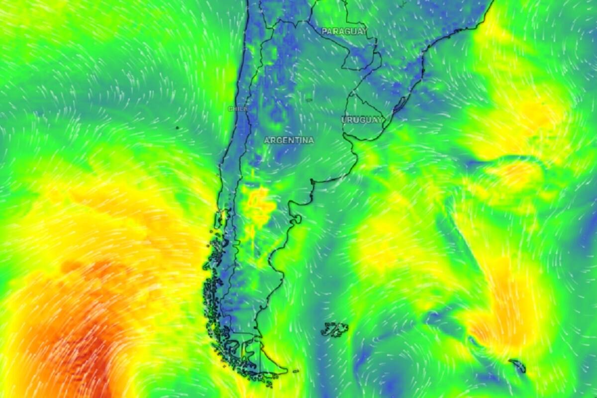 El mapa del viento en la mañana de este jueves 16 de noviembre