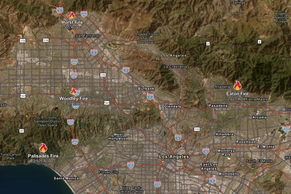 El mapa interactivo de CAL FIRE muestra las zonas de evacuación en tiempo real, mientras los incendios siguen avanzando en el sur de California, particularmente en el condado de Los Ángeles
