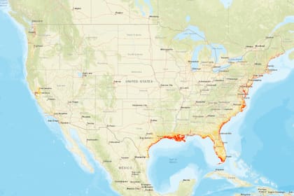 El mapa interactivo de la NOAA muestra las zonas costeras de EE.UU. con mayor probabilidad de sufrir tsunamis o inundaciones