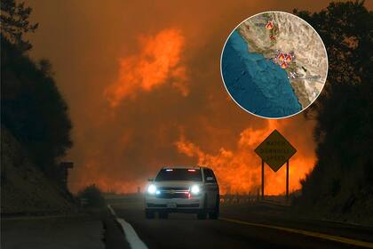 El mapa interactivo de los incendios forestales al sur de California