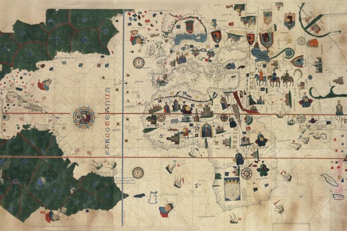 El mapa lo pintó en el Puerto de Santa María (Cádiz) Juan de la Cosa, un piloto y cartógrafo que viajó con Colón en al menos dos travesías
