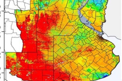 El mapa muestra la baja disponibilidad de agua