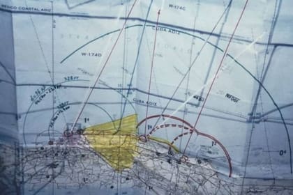 El mapa que había preparado Orestes para viajar a rescatar a su familia