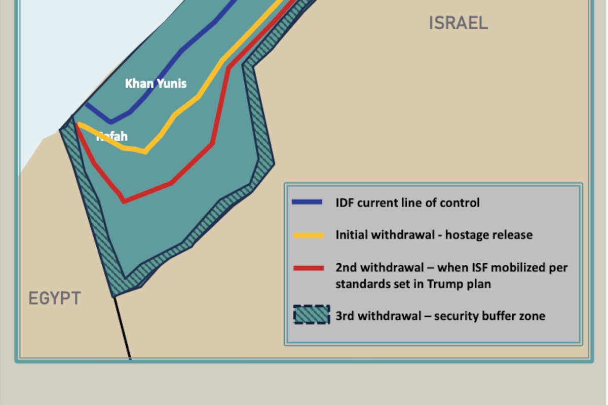 El mapa que muestra los primeros pasos del alto al fuego