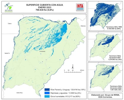 El mapa que refleja la situación de Corrientes
