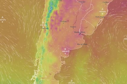 El mapa térmico de la Argentina, durante la ola de calor