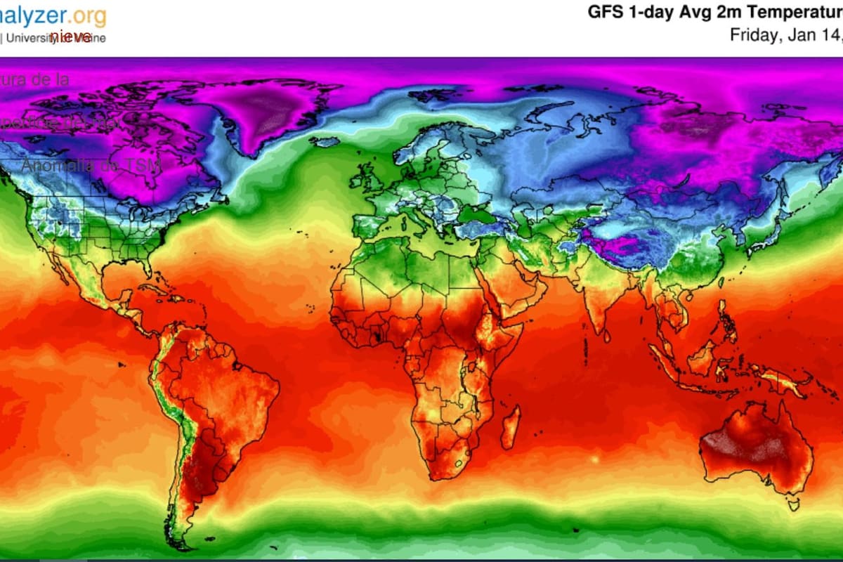 El mapa térmico de todo el planeta que refleja el impacto de las olas de calor