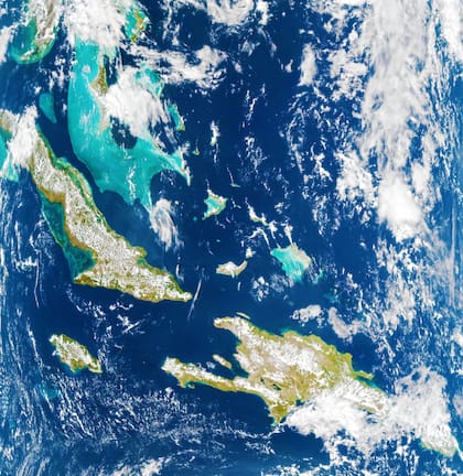 El mar Caribe visto desde el satélite
