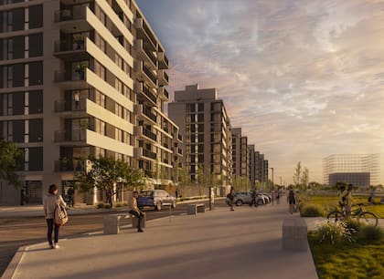 El masterplan tiene más de 120.000 m² aprobados y contempla alrededor de 1500 viviendas distribuidas en distintos edificios, además de locales comerciales