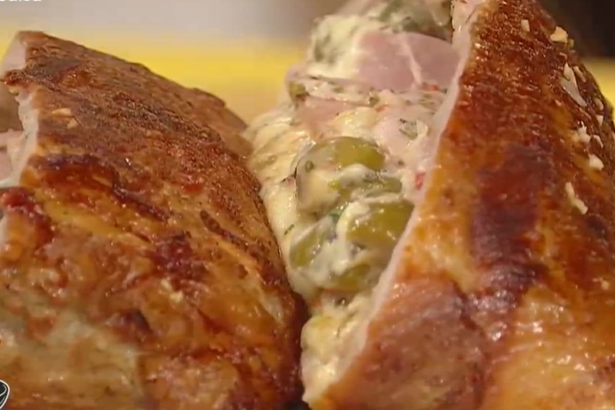 El matambrito relleno que preparó Ariel Rodríguez Palacios