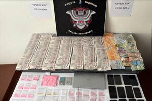 El material incautado en los autos y en las habitaciones de hotel de los detenidos