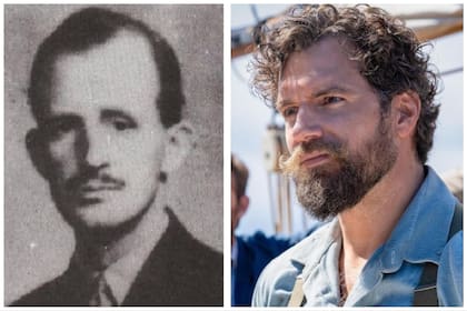 El mayor Phillips en la vida real (izquierda) y el mayor Phillips interpretado por Henry Cavill en The Ministry of Ungentlemanly Warfare, la última película de Guy Ritchie