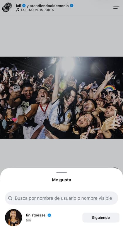 El "Me gusta" de Tini al posteo de Lali que ilusionó a los fans (Foto: Instagram @lali)