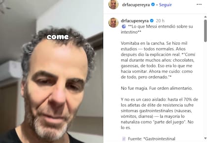 El médico especialista en gastroenterología que sorprendió con una revelación sobre la salud de Lionel Messi (Foto: Captura Instagram/@drfacupereyra)