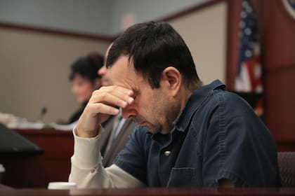 Larry Nassar, exmédico del equipo de gimnasia de los Estados Unidos, durante su juicio