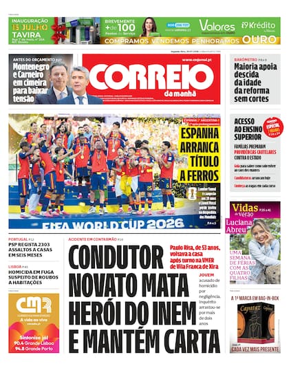 El medio Correio Da Manha, de Portugal, destacó la victoria de España en la final de la Copa del Mundo