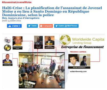 El medio haitiano Alter Presse compartió las imágenes de la reunión en la que se planificó el magnicidio