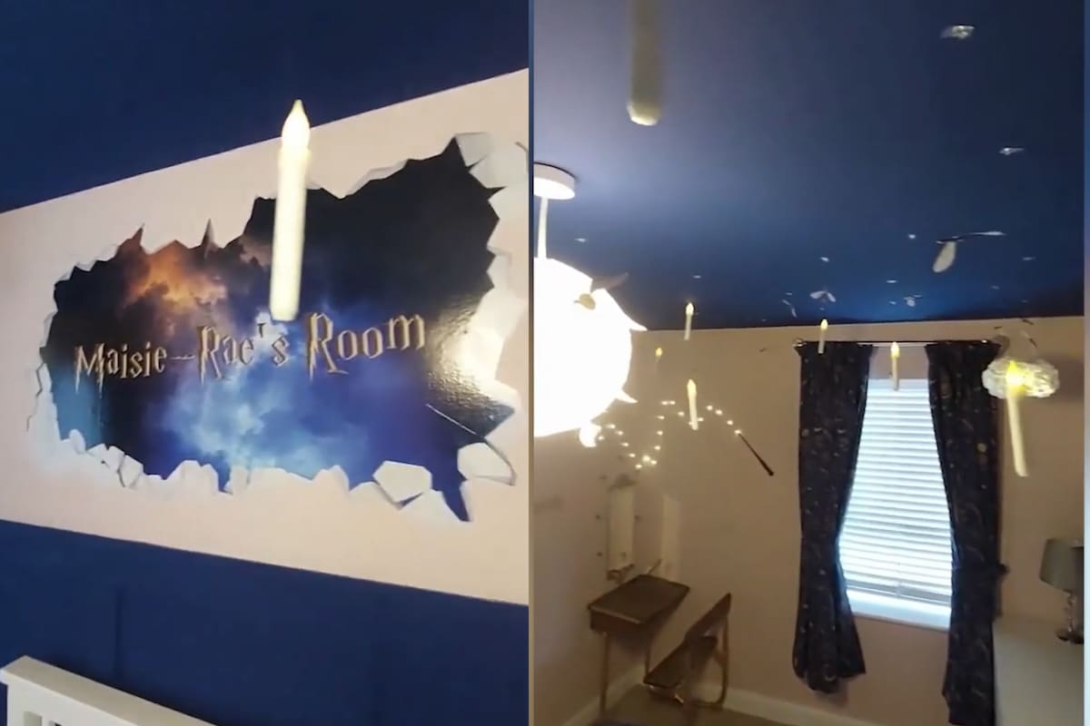 El mejor regalo de su vida: mira el dormitorio temático de Harry Potter que le regalaron a esta niña