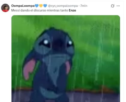 El meme por el llanto de Enzo por la despedida de Messi