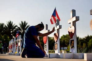 El memorial de las víctimas, cerca de la disco Pulse, en Orlando