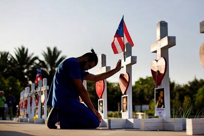 El memorial de las víctimas, cerca de la disco Pulse, en Orlando