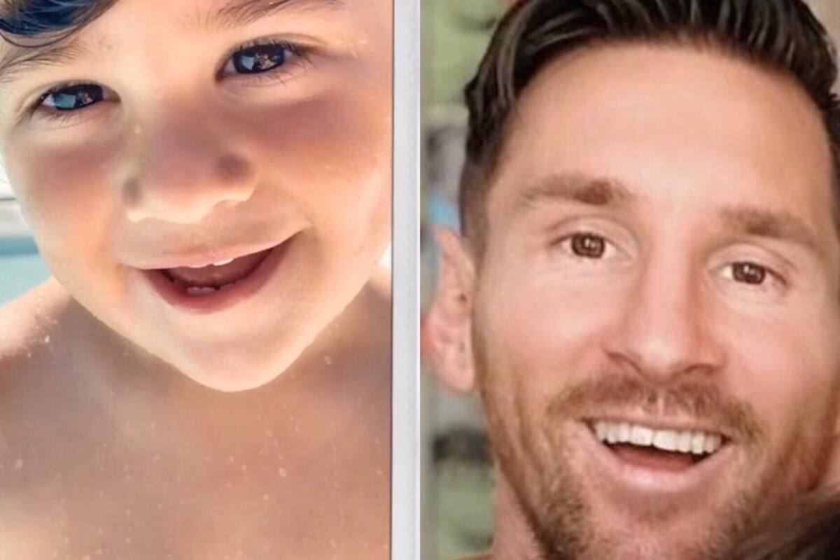 El menor de la familia y sus rasgos iguales a su padre Leo. Crédito: Instagram