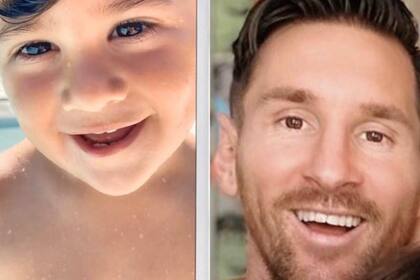 El menor de la familia y sus rasgos iguales a su padre Leo. Crédito: Instagram