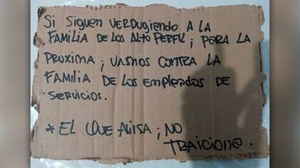 El mensaje amenazante fue encontrado en un edificio del Servicio Penitenciario de Rosario